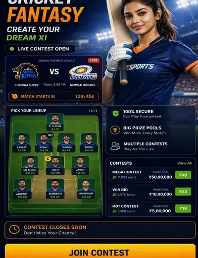 23BET (23 bet) fantasy cricket & matchday visual 3